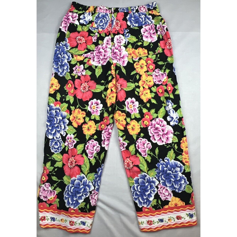 Vintage Heart of Palms Grandma Floral Matching Set Linen Blend Size 10 - Picture 3 of 10